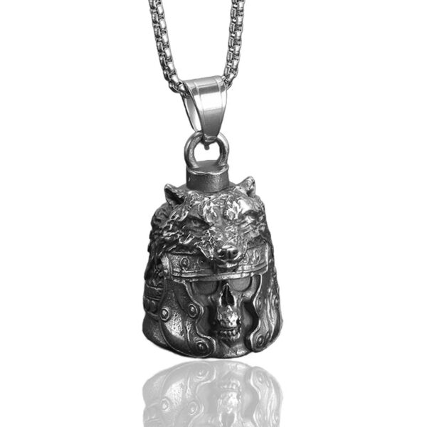 Vintage Viking Biker Bell Pendant - Image 7