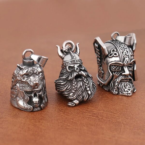 Vintage Viking Biker Bell Pendant - Image 12