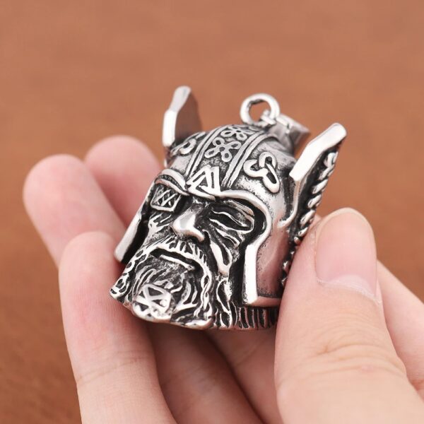 Vintage Viking Biker Bell Pendant - Image 9